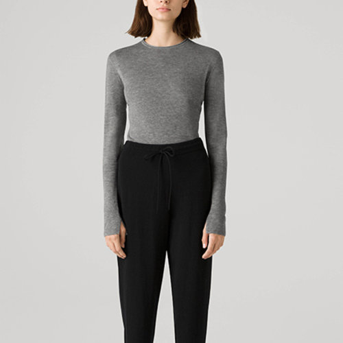 St.John/盛蔷女司米羊绒修身圆领女士针织衫/毛衣K501012