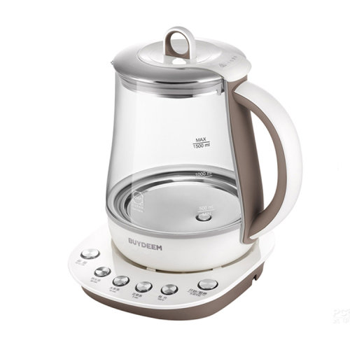 Buydeem/北鼎 K105 养生壶煮茶壶花茶壶加厚玻璃电热水壶1.5L办公室家用壶多功能全自动养生锅烧水壶 K105卡布奇诺棕色