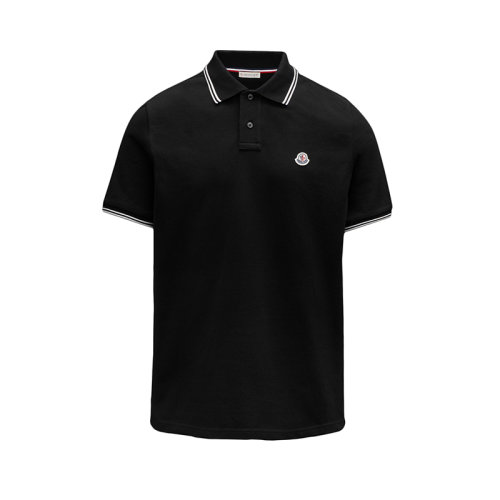 Moncler/蒙克莱 22年早春新款 男士黑色纯棉条纹罗纹袖口衣领短袖POLO衫H10918A0001084556999