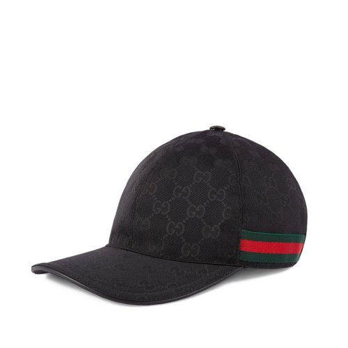 GUCCI/古驰   男士黑色条纹织带双G棒球帽 ?200035 KQWBG 1060