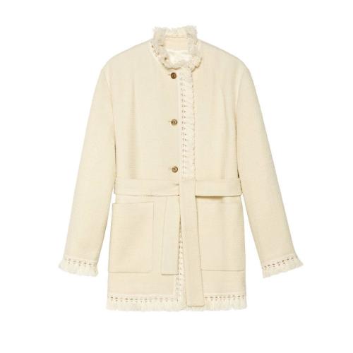  GUCCI古驰 22年秋冬 女士 腰带款羊毛结子绒混纺夹克 643296 ZAF5V 9205