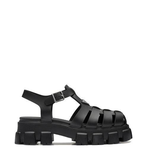 PRADA/普拉达 22年春夏新款 男士黑色聚氨酯材质厚底渔夫凉鞋2X3083_3LKK_F0002