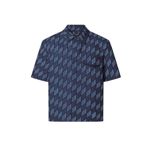  LV路易威登 22年秋冬 男士 短袖衬衫 牛仔短袖衬衫 1AAGSA 1AAGS7 1AAGSC 1AAGS9 1AAGSD 1AAGS