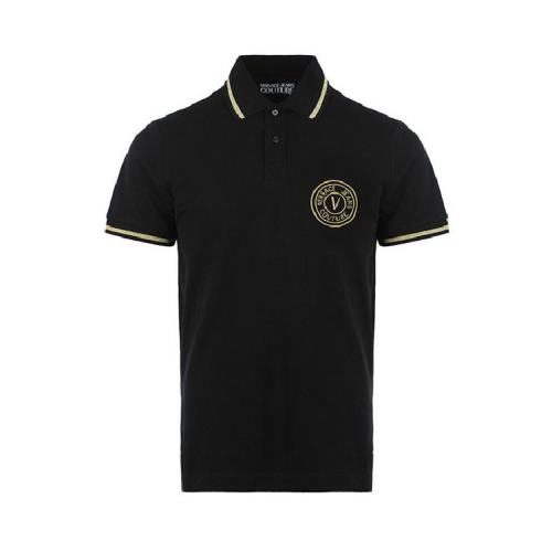 VERSACE JEANS COUTURE JEANS/范思哲 男士黑色棉质短袖polo衫 72GAGT03CJ01T-G89 PLFSX