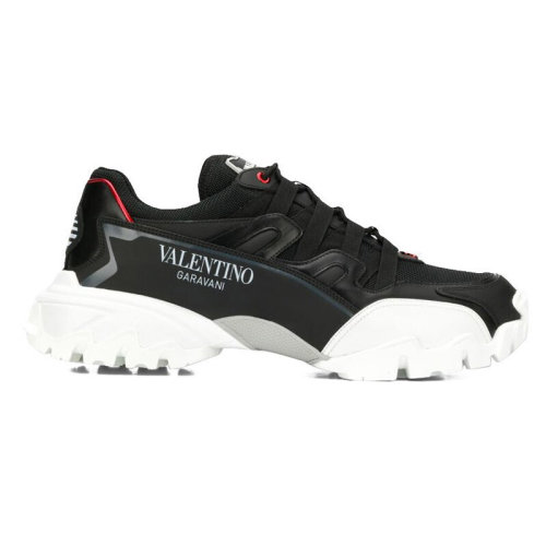 Valentino/华伦天奴 时尚百搭 男士黑色织物配皮字母印花休闲运动鞋 VY2S0C20LJP KCM