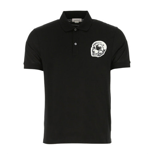 Alexander McQueen 亚历山大·麦昆 男士 服装  黑色简约短袖POLO衫 男士短POLO