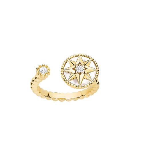 DIOR/迪奥  ROSE DES VENTS系列 黄金钻石珍珠母贝八角星罗盘戒指JRDV95150_0000