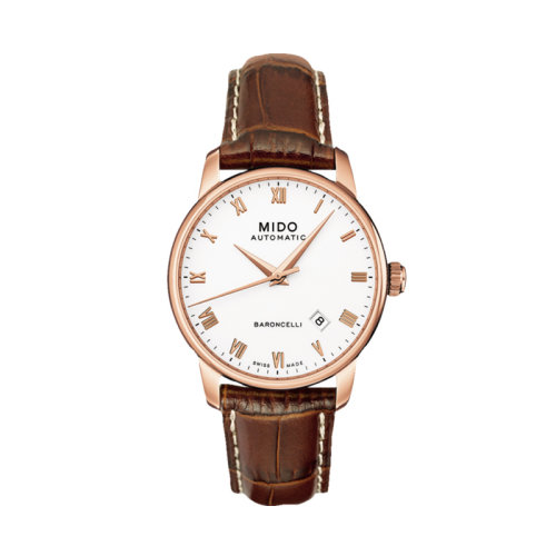 mido/美度 贝伦赛丽系列自动机械男士棕色皮带腕表38.00毫米 M8600.2.26.8