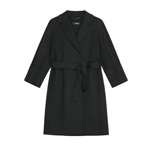 MaxMara/麦丝玛拉 经典款 ARONA系列 女士黑色羊毛大衣9016012906013