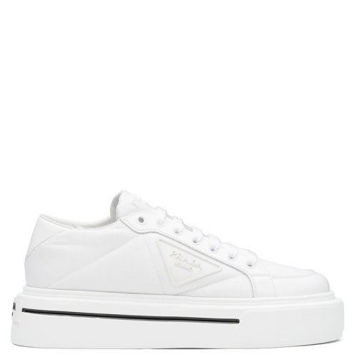 PRADA/普拉达 秋冬 Macro Re-Nylon系列 女士白色再生尼龙和亮面皮革运动鞋1E661M_3LF5_F0009_F_045