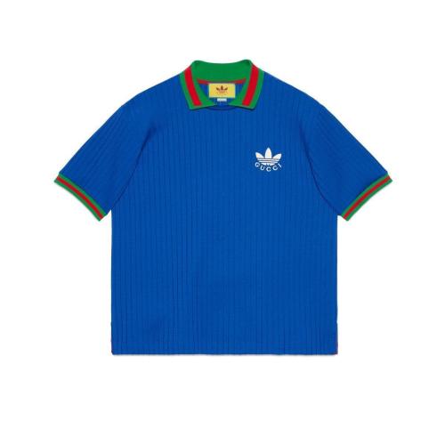  GUCCI古驰 22年秋冬 男士 adidas x Gucci联名系列涤纶Polo衫 691777 XJEKF 4364