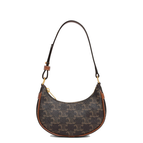 CELINE/赛琳  AVA系列 女士迷你黄褐色经典凯旋老花牛皮手提单肩腋下包10I602DS1.04LU