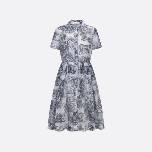  DIOR迪奥 22年春夏 女士 连衣裙 中长款衬衫式连衣裙 221R81A3802_X0861