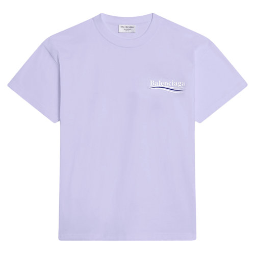 Balenciaga/巴黎世家  POLITICAL CAMPAIGN系列 女士浅紫色复古针织运动版型T恤612964TKVJ13072
