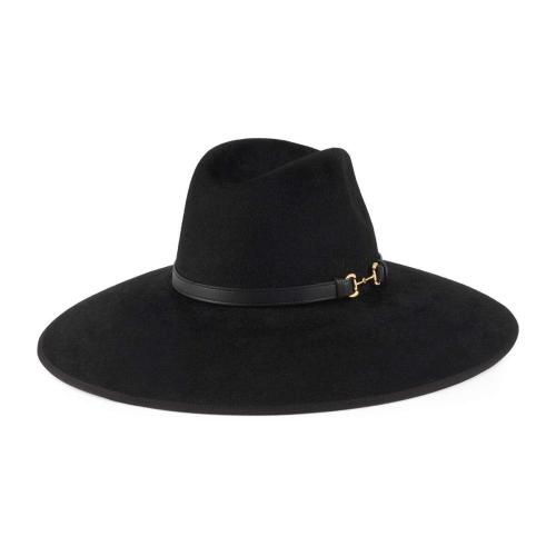  GUCCI古驰 22年秋冬 男士 马衔扣宽边毛毡帽 649900 4HABK 1060