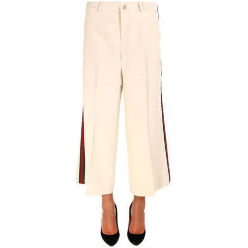 GUCCI/古驰  女性 条纹 阔腿裤 白色 女士休闲裤 523250ZKR01 9992