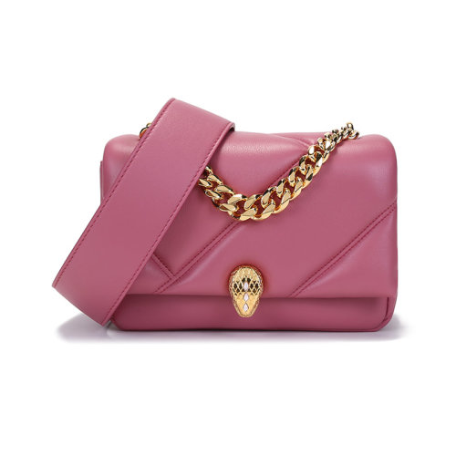 BVLGARI/宝格丽 女士SERPENTI CABOCHON系列牛皮迷你蛇头扣手提单肩斜挎包 291085