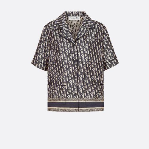  DIOR迪奥 22年秋冬 女士 短袖衬衫 Dior Chez Moi 家居服上衣 121V46A6608_X5803 预定商品1-3周发货
