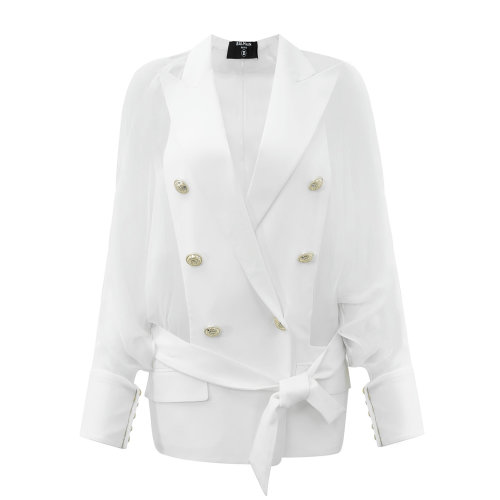 Balmain/巴尔曼 白色 女士双排扣西装外套 TF17931105S 春夏