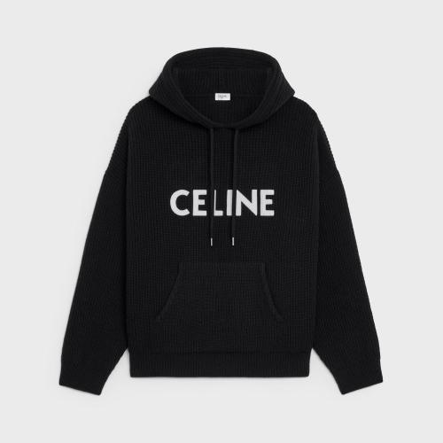  CELINE赛琳思琳 22年秋冬 男士 卫衣 CELINE罗纹羊毛连帽套头衫 2A85W423P.38NO