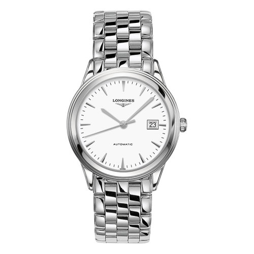 LONGINES/浪琴  军旗系列 自动机械表白盘钢链男表38.5毫米L4.974.4.12.6