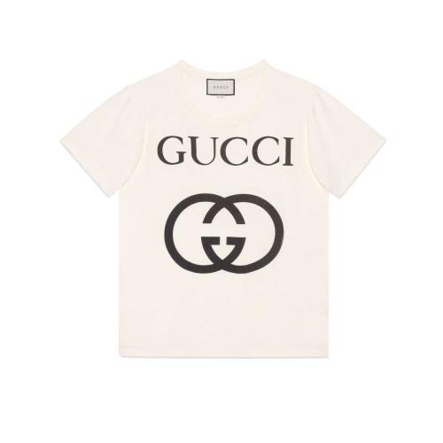  GUCCI古驰 22年秋冬 男士 饰互扣式G超大造型T恤 493117 X3Q35 7561