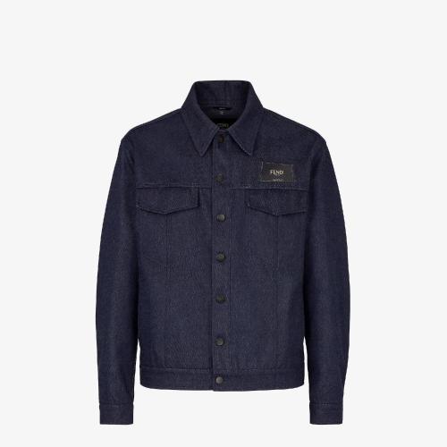  FENDI芬迪 22年春夏 男士 夹克 蓝色牛仔夹克 FW1027AIZBF0QG0