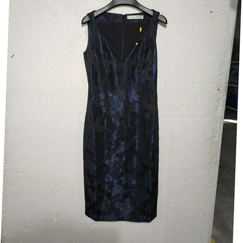 DIOR/迪奥 黑底蓝花女士连衣裙