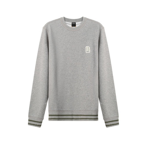 HUGO BOSS/雨果博斯 【22春夏新款】 男士棉质圆领长袖卫衣运动衫徽标贴饰 50462547