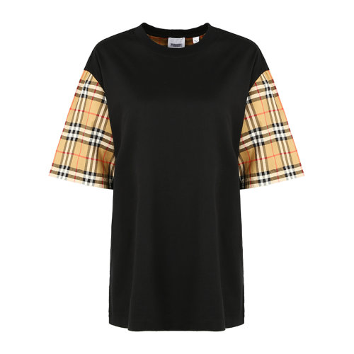 BURBERRY/博柏利时尚潮流拼接女士T恤女士短袖T恤8014895袖子格纹