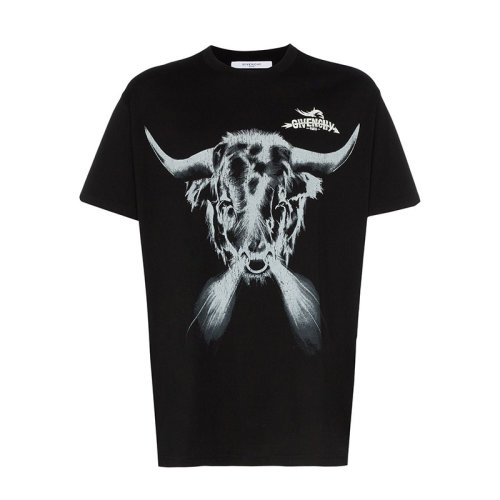 Givenchy/纪梵希 男装 男士 黑色棉质时尚短袖T恤 BM70K730002-001