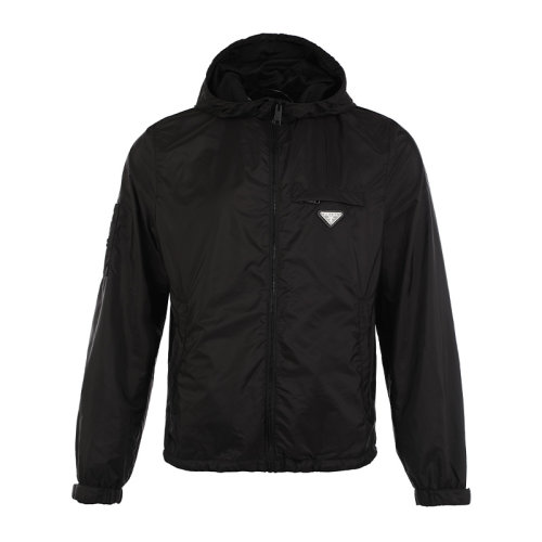 PRADA/普拉达三角徽标连帽男士夹克外套SGB7361YF
