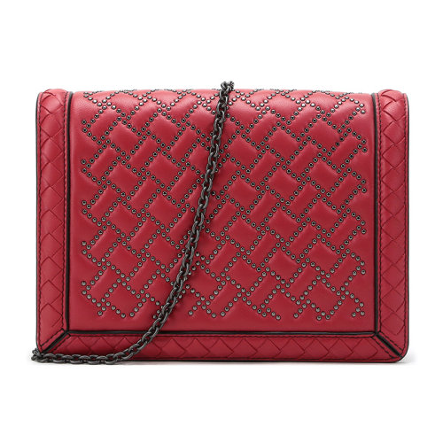 BottegaVeneta/葆蝶家BV女士皮质铆钉单肩斜挎包490085VBJU06442
