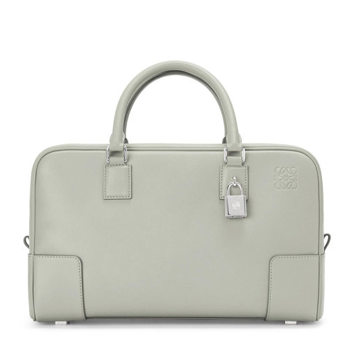 LOEWE/罗意威 22春夏新款Amazona 28系列 女士白灰色纳帕牛皮革徽标压印银锁银扣配可拆卸肩带单肩斜跨手提包0010697217