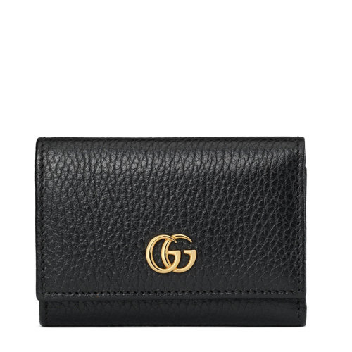 GUCCI/古驰 GG Marmont系列 21新款 女士中号黑色皮革双G钱包 644407CAO0G1000