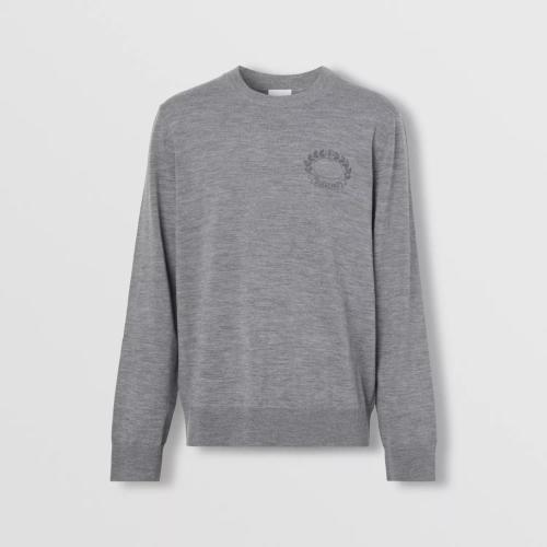  BURBERRY 22年秋冬 男士 橡木叶徽章刺绣羊毛针织衫 80636341