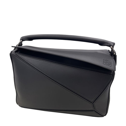 LOEWE/罗意威 经典款Puzzle系列 女士黑色小牛皮手提斜挎单肩拼图包0010097871