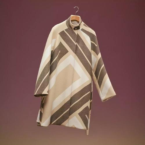  HERMES爱马仕 22年秋冬 女士 风衣 Manteau raglan motif ??Mosaique?? H2H0131DIBJ34
