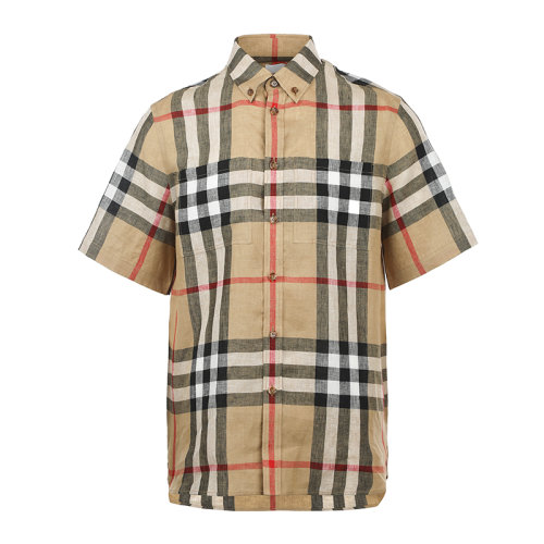 BURBERRY/博柏利22春夏经典格纹男士短袖衬衫 8051073