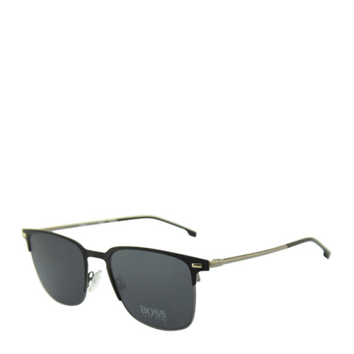 HUGO BOSS/雨果博斯 时尚 休闲 板材 全框 男女款 太阳镜 哑光黑色镜框 灰色镜片 墨镜 眼镜 BOSS 1019/S 54mm