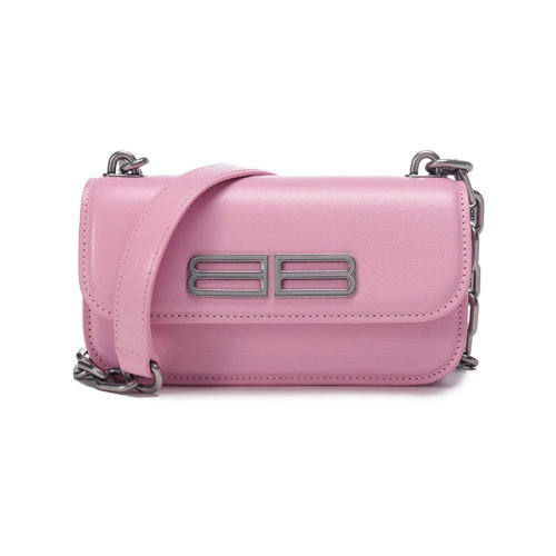 Balenciaga/巴黎世家 【22春夏新款】 女士GOSSIP系列牛皮革BB徽标单肩斜挎包加小号XS码 679863 2101Q