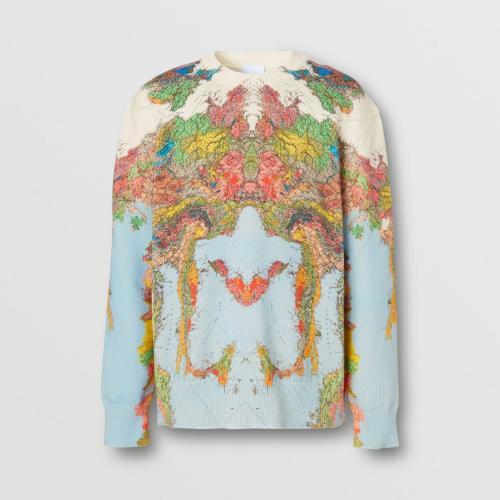  BURBERRY 22年秋冬 男士 地图印花棉质针织衫 80560821