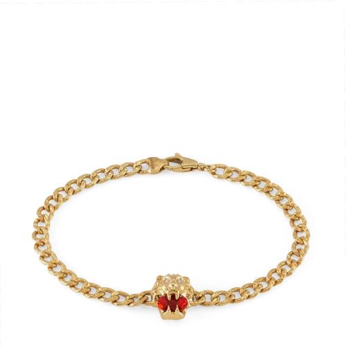  GUCCI古驰 22年秋冬 女士 蛋白石狮头18K黄金手镯 627696 J5C30 8036