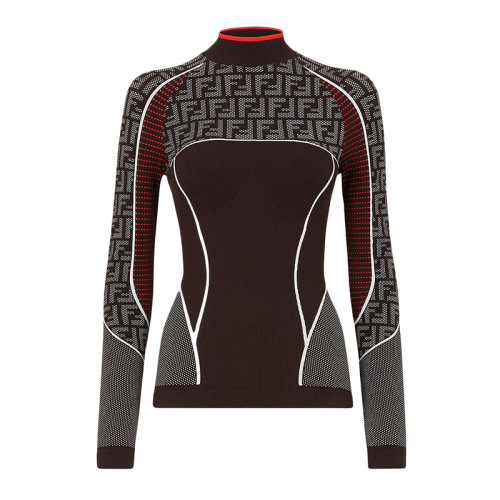 FENDI/芬迪      女士黑色修身版型无缝科技毛衣FAF157AGMAF1ENI