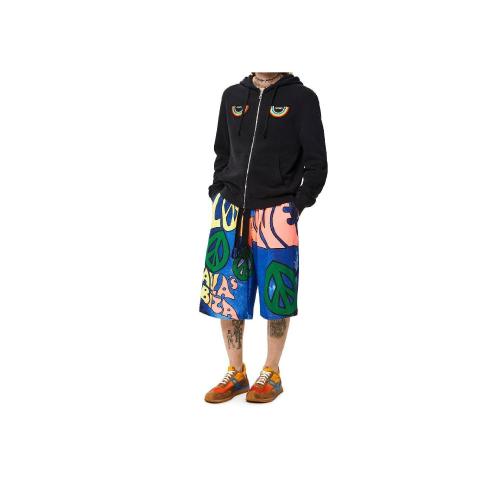  LOEWE罗意威 22年秋冬 男士 短裤 Paulas peace print shorts in cotton H616Y27X06-9990