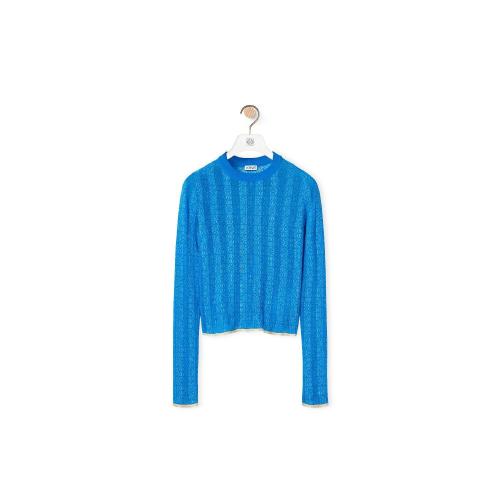  LOEWE罗意威 22年秋冬 女士 针织衫 Anagram devore sweater in viscose S359Y14KAB-5140