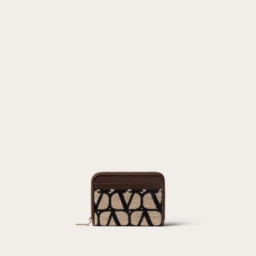  VALENTINO华伦天奴 22年秋冬 女士 卡包 PORTE-CARTES ZIPPé EN TOILE ICONOGRAPHE 2W2P0Y74H