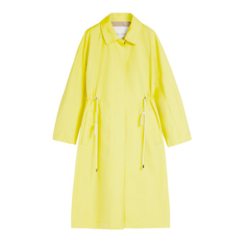 MaxMara/麦丝玛拉 22年早春新款 FTRENCH系列 女士黄色纯棉华达呢防水直剪裁长款风衣夹克9021062706029
