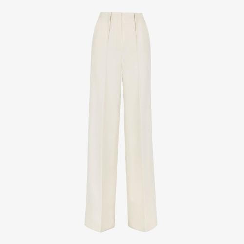  FENDI芬迪 22年秋冬 女士 休闲裤 白色Grain de Poudre羊毛长裤 FR6389AJYFF1IHA