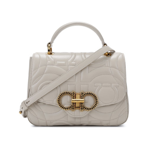 Salvatore Ferragamo/菲拉格慕 女士小号牛皮GANCINI绗缝仿古做旧手提单肩斜挎包相机包 21I281